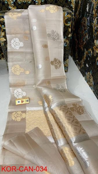 Banarasee pure handloom kora organza silk sarees Fancy Pattu Sarees, Organza Banarasi Saree, Fancy Sarees With Price, Kora Organza Sarees, Saree Patola, Kora Sarees, Gadwal Sarees, Latest Silk Sarees, Kora Silk Sarees