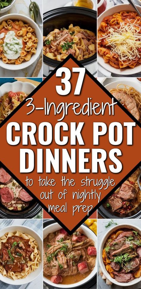 Crazy easy crockpot meals with 3 ingredients! 37 super simple crock pot “struggle” meals to throw together when money is tight. These CHEAP and easy slow cooker recipes only require dumping a few ingredients in your crock pot ahead of time – and then a yummy comfort food dinner is ready at mealtime that even picky eaters will eat on busy weeknights. The easiest low mess Dump It slow cooker meal prep dinner recipes for large family dinners on a weekly budget. Crock Pot Meals With Vegetables, Crockpot On A Budget, Quick Delicious Crock Pot Meals, Super Easy Crock Pot Meals, Easy Good Crockpot Meals, Popular Crock Pot Recipes, Easy Beef Crockpot Recipes Simple, Crockpot Recipes Without Cream Cheese, Super Simple Crockpot Recipes