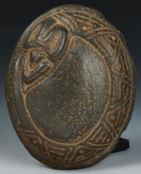 Lot - Taino Coiled Snake Cemi Stamp (1000-1500 CE) Taino Art, Taino Indians, Coiled Snake, Indigenous Americans, Character Portraits, Ancient Art, Ancient Egypt, Online Auctions, Clay Art