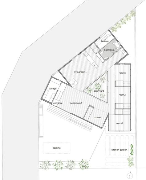 Floor plan triangular Triangular Architecture, Container Home Designs, Cargo Container Homes, Triangle House, School Site, Storage Container Homes, Shipping Container House Plans, Courtyard House Plans, Building A Container Home