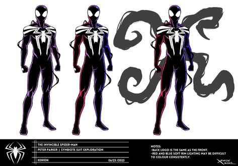 Spiderman Oc Template, Peter Parker Redesign, Spider Man Designs, Symbiote Spiderman Redesign, Spider Man Symbiote Suit, Symbiote Oc Art, Symbiote Suit, Iron Spider Suit, Spiderman Poses