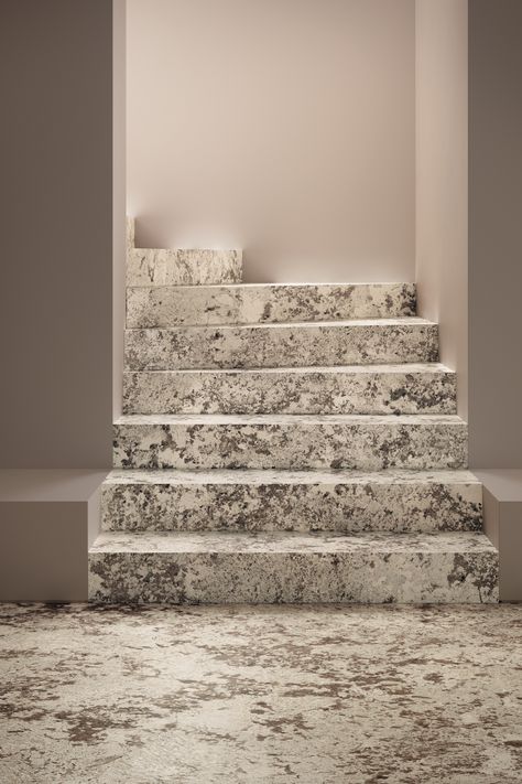 Introducing Granite Sense. A new stone-effect porcelain tile from Italy. Granite Stairs, Green Soul, Stairs To Heaven, Sweden House, Indoor Tile, I Pod, Granite Flooring, White Granite, House Tiles