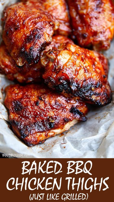 Bbq Baked Chicken Breast, Baked Bbq Chicken Thighs, Chicken Thighs In Oven, Oven Baked Bbq Chicken, Chicken Thights Recipes, Chicken Breast Crockpot Recipes, Bbq Chicken Thighs, Bbq Chicken Breast, Crockpot Chicken Breast