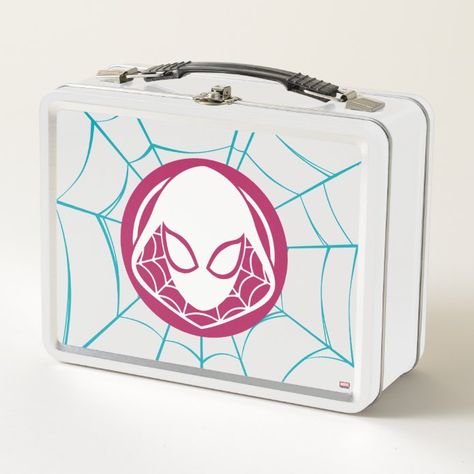 Spidergwen Icon, Female Spiderman, Spider Logo, Marvel Heroines, Avengers Art, Ghost Spider, Metal Lunch Box, Logo Gifts, Spider Gwen