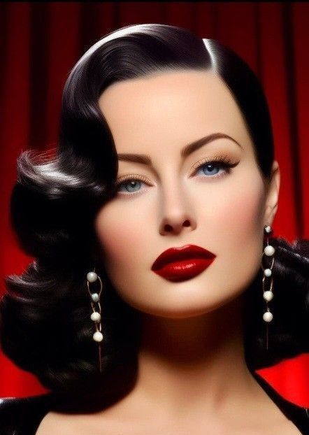 Retro Makeup Looks 1950s Vintage Style, Pinup Makeup Vintage, Decades Makeup, Cabelo Pin Up, 1950s Makeup, Pinup Makeup, Perfect Brunette, Pin Up Makeup, 1950s Pinup