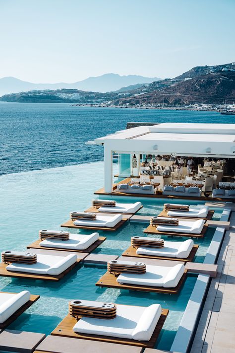 Zuma Mykonos, Mykonos Pool, Mykonos Beach Club, Beach Club Aesthetic, Cavo Tagoo, Pool Restaurant, Special Dishes, Yacht Week, Beach Entry Pool