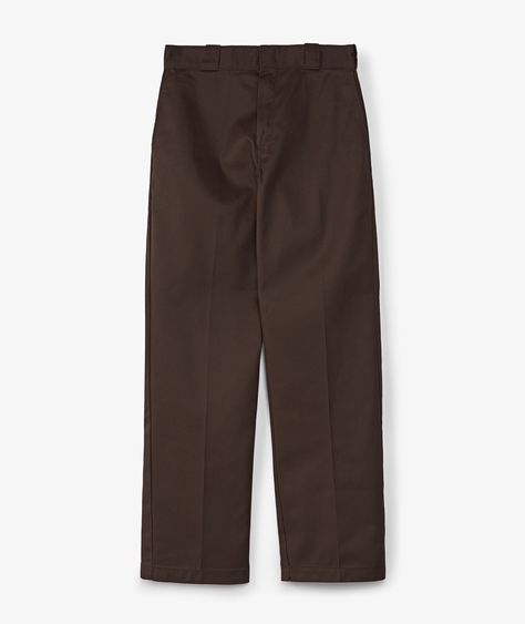 The 874 WORK PANT REC DARK BROWN  product from the brand   DICKIES from the  SP2023  campaign , has arrived || is now available at . Dickies Pants Men Fashion, Masc Pants, Brown Pants Outfit Men, Tyler Fits, 874 Work Pant, Brown Cotton Pants, Brown Pants Men, Brown Dickies, Pants Outfit Work