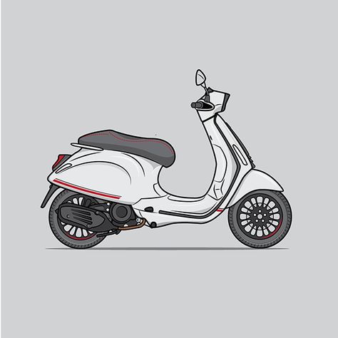 Vespa Flat Vector Illustration on Behance Vespa Vector, Motocross Logo, Vespa Illustration, Vespa Logo, Scooters Vespa, Trippy Iphone Wallpaper, Bike Drawing, Motorcycle Illustration, Lambretta Scooter