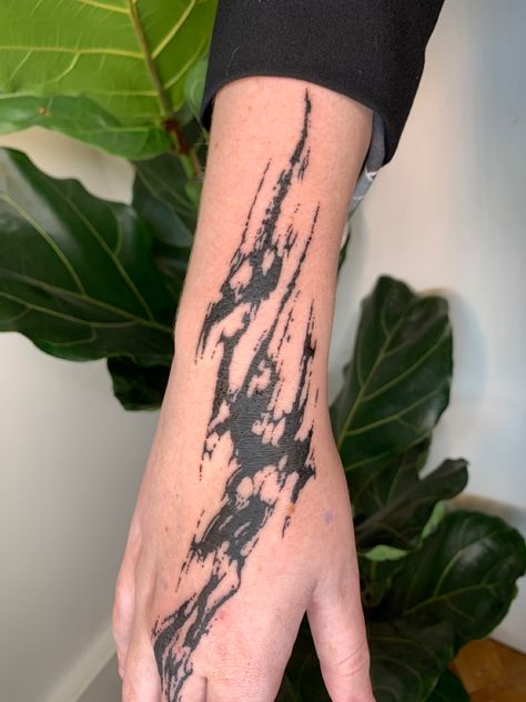 Splatter Tattoo, Gothic Tattoos, Abstract Tattoo Designs, Simple Tattoos For Guys, Hand Tats, Gothic Tattoo, Tattoo Design Book, Cartoon Tattoos, Aesthetic Tattoo