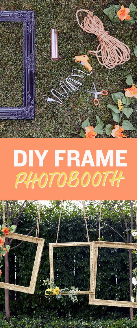 Photobooth Picture Frame Diy, Floating Frame Photo Booth, Open House Photo Booth Ideas, Picture Frame Photo Booth, Photobooth Frame Diy, Photo Booth Backdrop Frame, Homemade Photo Booth, Photo Experience, Picture Booth