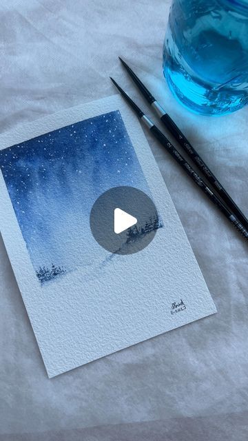 Simple Winter Landscape, Cozy Landscape, Bible Verse Crafts, Watercolor Christmas Art, Watercolor Christmas Cards Diy, Winter Karten, Happy Thanksgiving Everyone, Learn Watercolor Painting, Winter Landscape Painting