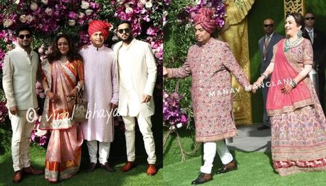 Anil Ambani Arrives With Wife Tina Ambani And Sons At Akash Ambani-Shloka Mehta's Wedding Esha Ambani, Ambani Family, Shloka Mehta, Akash Ambani, Sabyasachi Collection, Mukesh Ambani, Nita Ambani, Wedding Festivities, Wedding Of The Year