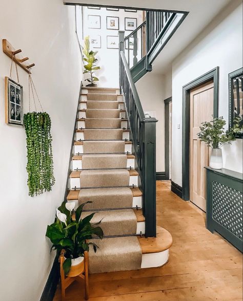 Stairs And Hallway Ideas, Victorian Hallway, Hallway Colours, House Staircase, Hallway Inspiration, Narrow Hallway Decorating, 1930s House, Home Hall Design, Staircase Decor