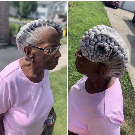 Granny Hairstyles, Bald Head Braids, Beyonce Blonde, Granny Hair, Twisted Hair, Hair 2022, Gorgeous Gray Hair, Hot Hair Colors, Blonde Braids