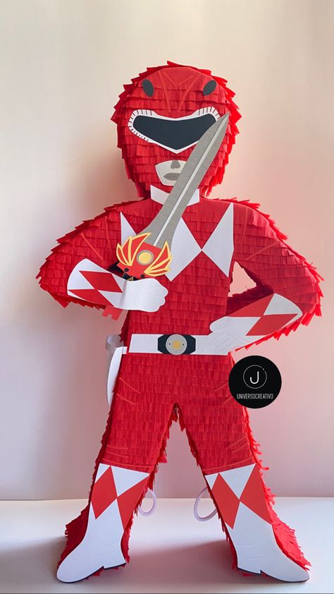 Power Rangers Pinata, Power Ranger Pinata, Power Rangers Birthday Party Ideas, Power Rangers Party, Power Rangers Theme, Festa Power Rangers, Power Ranger Birthday Party, Power Ranger Party, Power Ranger Birthday