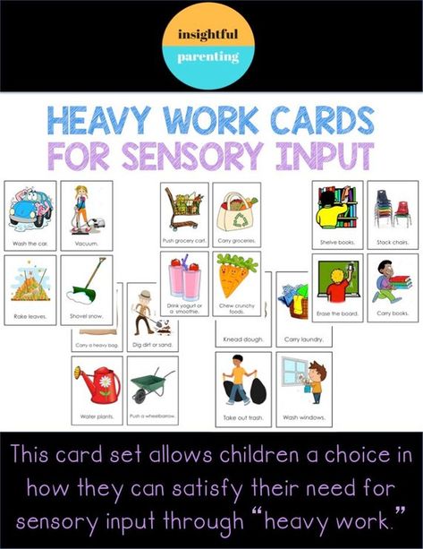 Heavy Work Sensory, Heavy Work Sensory Activities, Sensory Processing Activities, Babysitting Activities, Occupational Therapy Kids, Infant Lesson Plans, Sensory Therapy, Sensory Diet, Sensory Integration