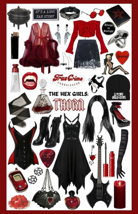 Aries Outfits, Hex Girls, Vampire Clothes, Character Inspired Outfits, Fandom Fashion, Alt Fashion, Grunge Goth, Themed Outfits, Goth Outfits