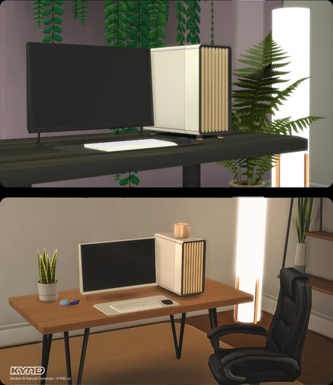 Modern & Natural Computer - The Sims 4 Build / Buy - CurseForge Coffee Maker Sims 4 Cc, Sims 4 Functional Computer, Mac Sims 4 Cc, Sims 4 Printer Cc, Sims Maxis Match Furniture, Laptop Cc Sims 4, Sims 4 Build Cc Decor, Sims 4 Cas Organizer, Sims4 Computer Cc