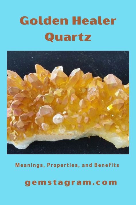 Golden Healer Crystal Meaning, Golden Healer Quartz Meaning, Crystal Facts, Stone Magic, Healing Stones And Crystals, Golden Healer Quartz, Golden Quartz, Healing Light, Golden Healer