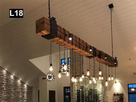 ShieldsAndSons - Etsy Canada Wood Beam Chandelier, Barn Beam Lighting, Beam Chandelier, Reclaimed Wood Beams, Wood Beam, Ceiling Hooks, Wheel Chandelier, Canopy Cover, Black Ceiling