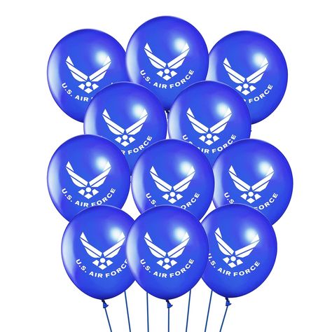 PRICES MAY VARY. Pakage include:You Will Get 30 Pcs USAF Them Latex Balloons  Size: 12inch  Material: Latex Good Additions Home Decor: These military Balloons are perfect for US Air Force theme party,boot camp bound theme party,Memorial Day-Independence Day-Veterans Day Indoor Outdoor Home Party,They are the best idea to welcome US Air Force hero back to home and perfect for celebrating your Deployment Returning Back party And Military USAF Birthday Party Retirement Party Graduation Party. Pakag Airforce Retirement Party Ideas, Military Ball Decorations, Air Force Retirement Party Ideas, Airforce Party, Military Retirement Parties, Air Force Day, Military Party, Promotion Party, Retirement Ideas