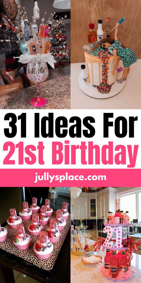 21st Birthday What To Do For 21st Birthday Ideas, Happy 21st Birthday Decorations, Cute 21st Bday Gift Ideas, 21st Diy Decorations, Food Ideas For 21st Birthday Party, How To Celebrate 21st Birthday, 21st Birthday Non Alcoholic Ideas, Bar Party Ideas Alcohol Decoration, 21sr Birthday Themes