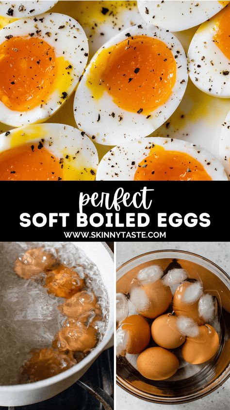 Make perfect soft boiled eggs to add to grain bowls, ramen, or enjoy for breakfast with your favorite toast. #eggs #breakfast #lowcarb #highprotein #whole30 Perfect Soft Boiled Egg, Hard Boiled Egg Breakfast, Soft Boiled Eggs Recipe, Plant Based Meat, Toast Eggs, Weight Watcher Points, Boiled Egg Recipes, Perfect Boiled Egg, Hard Boiled Egg Recipes