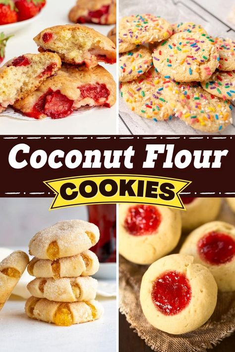 Low carb and packed with fiber, these coconut flour cookies are almost healthy! That said, they're just as decadent and sweet as any cookie out there. Low Oxalate Dessert Recipes, Cookies With Coconut Flour Recipe, Low Carb Coconut Cookies, Uses For Coconut Flour, Coconut Flour Christmas Cookies, Coconut Cookies Recipes Healthy, Coconut Flour Keto Cookies, Healthy Coconut Flour Recipes, Low Oxalate Desserts