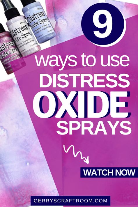 Don't you love getting the most out of your craft products? Here are 9 ways to use Distress Oxide Sprays on your paper crafting projects. Try out these super fun ways right now and make sure to pin this to your favorite Pinterest board. #gerryscraftroom #papercraftingvideo #papercraftingstepbystep #papercrafting #stretchyourproducts #cardmaking #cards #diycards #papercrafting #papercraftingcards #papercraftingideas #diypapercrafting #easypapercrafting Distress Oxide Spray, Endless Card, Paw Stencil, Distress Ink Techniques, Mixed Media Backgrounds, Glue Craft, Ink Techniques, Fusion Ink, Mixed Media Ideas