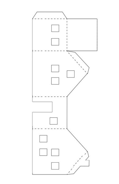 House Box Template, Paper House Diy, Christmas Gift Box Template, Gift Box Template Free, Dutch Colonial House, Cardboard Box Houses, Paper Template Free, Paper House Template, House Gift Box