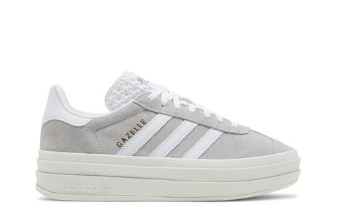 Buy Wmns Gazelle Bold 'Grey White' - HQ6893 | GOAT Adidas Shoes Women Gazelle, Addias Gazzels, Cute Back To School Shoes, Grey Gazelle, Platform Gazelle, Gazelles Adidas, Adidas Gazelle Grey, Adidas Shoes Gazelle, Gazelle Bold Shoes