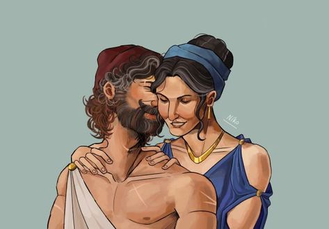 Stimlord Odypen Fanart, Gigi Odysseus, Penelope And Odysseus Fanart, Odysseus And Penelope Fanart, Greek Myths Stories, Odysseus And Penelope, Musical Fanart, Greek Stories, Classical Studies