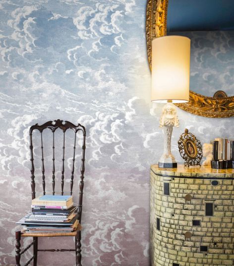 Fornasetti Wallpaper, Wallpaper Australia, Flock Wallpaper, English Room, Cole And Son Wallpaper, Dawn And Dusk, Bleu Pastel, Cloud Wallpaper, Deco Boheme