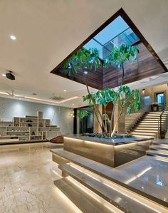 Skylights Ideas, Steel Staircase, House Projects Architecture, Indian Houses, Indoor Courtyard, Skylight Design, Staircase Designs, Integrated Lighting, Hall Room