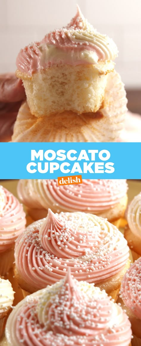 Screw shots — throw a few of these Moscato Cupcakes back this weekend. Get the recipe from Delish.com. Moscato Cupcakes, Low Carb Cupcakes, Weight Watcher Desserts, Savory Cakes, Köstliche Desserts, Moscato, Savoury Cake, Food Cakes, Sweets Treats