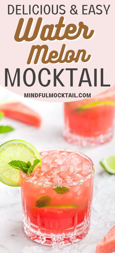 Lime Mocktail Summer Drinks, Watermelon Virgin Drinks, Watermelon Cucumber Mint Drink, Watermelon Juice Drinks, Frozen Watermelon Mocktails, Watermelon Basil Mocktail, Watermelon And Mint Drink, Watermelon Mint Juice, Non Alcoholic Watermelon Drinks