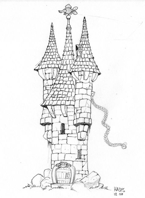 Small castle drawing by cocodesbois.deviantart.com on @DeviantArt Castle Tower Drawing, Small Castle Drawing, Midevil Castle Drawings, Castle Simple Drawing, Easy Castle Sketch, Drawings Of Castles Sketches, Castle Drawing Easy, Sketch Drawing Ideas, Small Castle