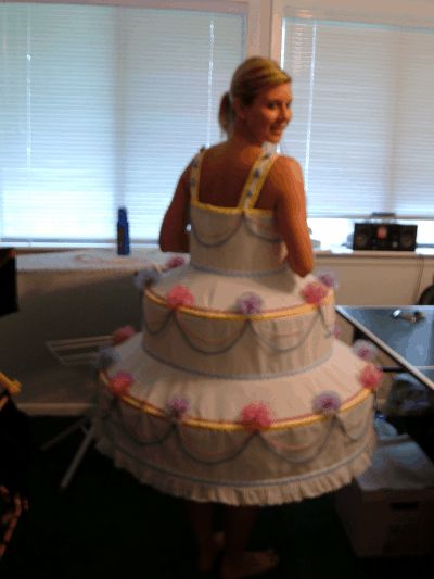 http://home.earthlink.net/~a-stitch-in-time/images/BirthdayCakeGirl2.gif Cake Dress Costume, Cake Costume Women, Birthday Cake Costume, Cake Costume, English Tea Party, Cake Dress, Bathroom Hacks, Halloween Cake, Food Clothes