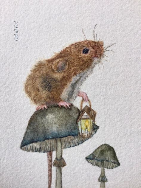 Maus Illustration, Mouse Illustration, Fairytale Art, Whimsical Illustration, Arte Fantasy, Fairy Art, Watercolor Animals, Childrens Art, Whimsical Art