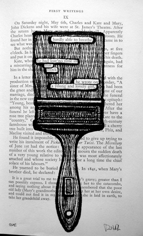 On a page of an old book you draw any object and choose some word in order to create a little poem…  You’ll be surprised to discover what is hidden in a page. Do you have three minutes?… Blackout Poetry Art, Altered Books Pages, Found Poetry, Book Page Crafts, Book Page Art, Blackout Poetry, Altered Book Art, Poetry Art, Sketchbook Pages