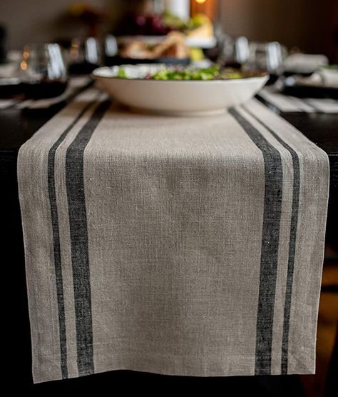 Navy Table Runner, Farmhouse Table Runner, Stripe Table, Farmhouse Table Runners, Table Runner Size, Natural Table, Long Table Runner, Dining Table Runners, Striped Table Runner