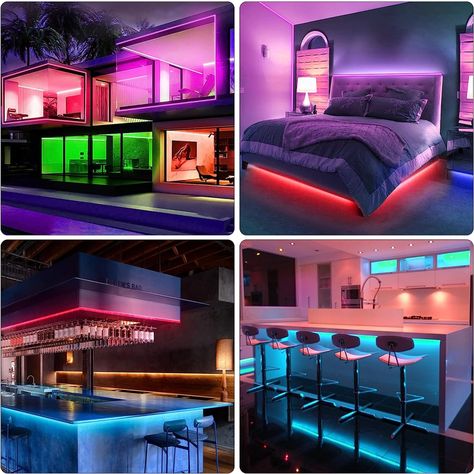 KEELIXIN Bluetooth Music Sync LED Strip Lights for Bedroom - APP & Remote Control, RGB Home Decor Lights, #ad #CommissionsEarned #Iboughtandlove #sharingiscaring As an Amazon Associate, I earn from qualifying purchases. Flexible Led Light, Led Cabinet, Cabinet Lights, Rgb Led Strip Lights, Remote Control Light, Laundry Decor, Led Controller, Led Strip Lights, Tv Led