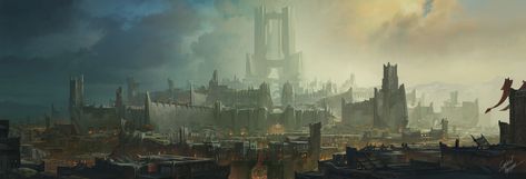 ArtStation - Noxus Immortal Bastion, Gabriel Yeganyan League Of Legends Noxus, League Of Legends Background, Noxus League Of Legends, League Legends, Lol Champions, Concept Art World, Fantasy City, Fantasy Castle, Fantasy Setting