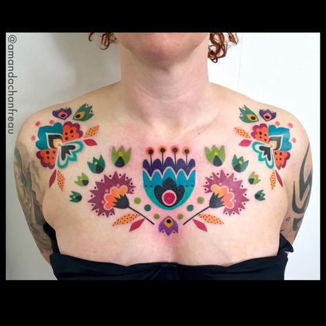 inished this today! Thanks Karina! 🔥 #tattoo #Tatuering #tatuaje #chestpiece #folkart #folkarttattoo #flowertattoo #colortattoo Polish Tattoos, Peacock Tattoo, Chest Piece Tattoos, Tattoo Graphic, Tattoos Skull, Tattoo Magazines, Chest Piece, Dope Tattoos, Watercolor Inspiration