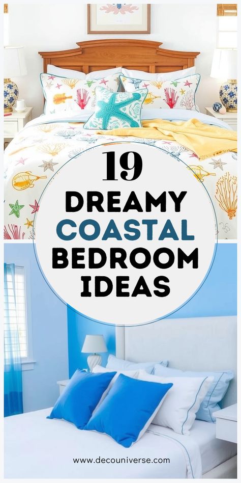 Serene and stylish coastal bedrooms you’ll love! Discover decor that creates a soothing atmosphere in any room. (Pin for inspiration!) Modern Beach House Bedroom, Surf Room Ideas, Modern Coastal Bedroom Ideas, Turtle Bedroom, Coastal Style Bedroom, Costal Bedroom, Modern Coastal Bedroom, Beachy Bedroom, Bedroom Coastal