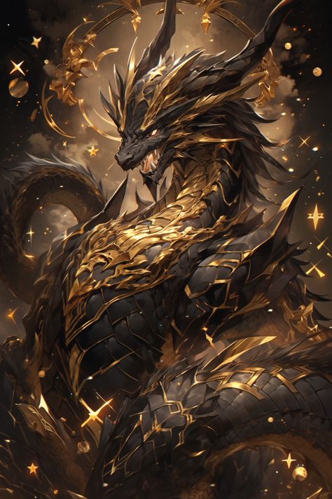 Black And Gold Dragon Art, Gold Wyvern, Marvel Scream, Black Dragon Wallpaper, Gold Dragon Art, Golden Dragon Art, White And Gold Dragon, Chained Dragon, Black And Gold Dragon