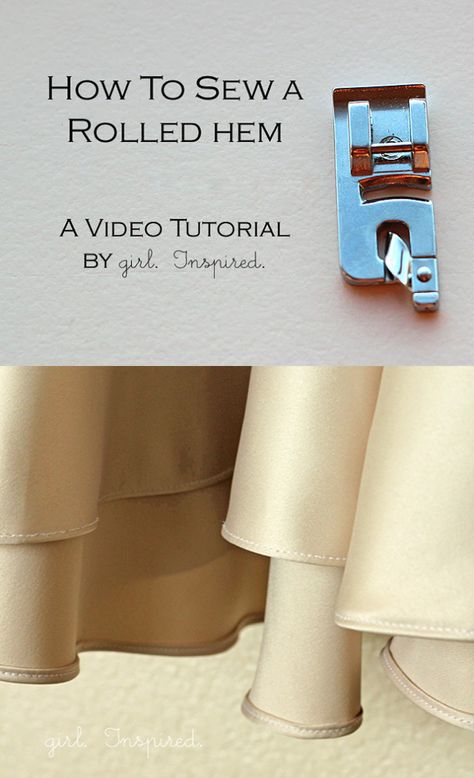 How to sew a rolled hem - Girl Inspired Sewing Hems, Sewing Machine Feet, Beginner Sewing Projects Easy, Creation Couture, Sewing Lessons, Sewing Projects For Beginners, Sewing Skills, Diy Couture, Love Sewing