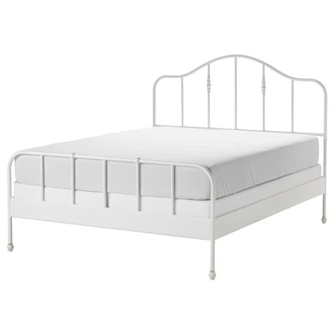 IKEA SAGSTUA Bed frame Ikea King Bed, Sagstua Bed, Bed Frame White, Bed Base Frame, Mattress Base, Vision Bored, Curved Headboard, Ikea Store, Full Bed Frame