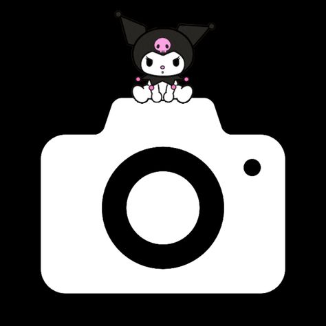 black camera sanrio kuromi icon phone theme🖤🩷 Kuromi Iphone App Icons, Cute Kuromi Icons For Apps, Kuromi Iphone Icons, Kuromi Phone Icons, Kuromi Themed Phone, Kuromi Phone Theme, App Icons Kuromi, Icons De Kuromi, Hello Kitty App Icons Aesthetic