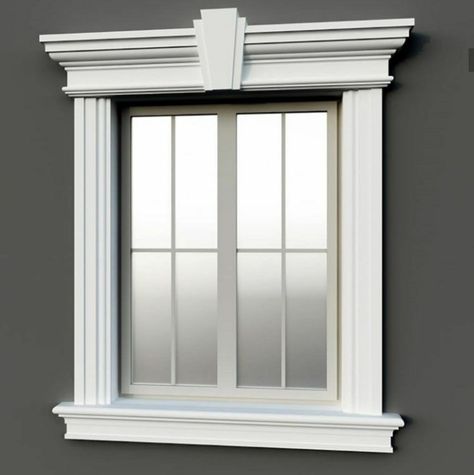 Window Moulding Ideas Exterior, Classic Window Design Exterior, Parapet Design Modern, Window Designs Exterior, Window Moulding Ideas, Classic Window Design, Window Design Modern, Exterior Window Molding, Front Window Design